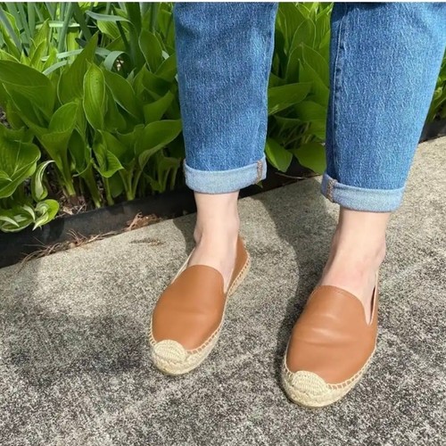 Soludos Gr. 6 Original Espadrille flach hellbraun Leder Plateau Smoking Flat - Bild 3 von 10