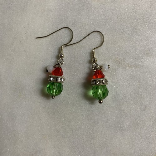 Made With Swarovski Crystal Grinch Earrings Dangle 925 Posts Christmas - Picture 6 of 6