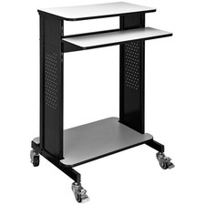 Mobile Computer Workstation with Keyboard  Mouse Tray 46"H