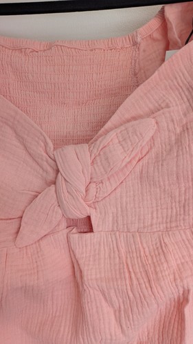 Sass Women's Blouse Sz 10 Peach Cotton Reversible Top Mid Sleeve NWT RRP $69.95 - Picture 4 of 16
