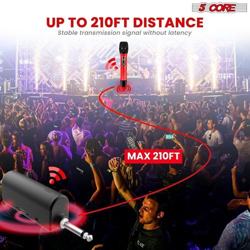 5Core Wireless Microphone Pair UHF Handheld Microfonos Inalambricos Cordless Mic - Picture 2 of 15