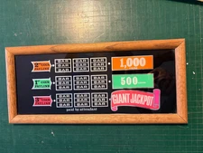 Vintage Bally Casino Slot Machine Glass Oak Frame