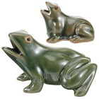 2 Pcs Frog Figurine Decor Water Feature Outdoor Garden Lawn Ornaments