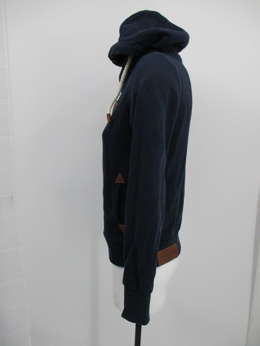 Naketano Hoodie Women Medium Fits Small Navy Blue Logo Hooded Sweatshirt Sweater - Picture 8 of 14