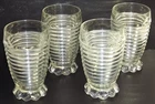 VTG Anchor Hocking Manhattan Bubble Foot Tumbler Drinking 5" Glasses  Set of 4