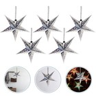  5PCS 30CM Shiny Ceiling Paper Star Lampshade Hanging Pentagram Ornament Party