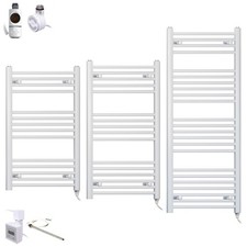 550 mm Wide White Electric Heated Towel Radiator – Pre-Filled Bathroom Warmer