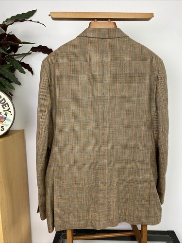 HACKETT (44R) Tweed Wool, Silk & Linen Glen Check POW Summer Light Sport Jacket - Picture 10 of 17