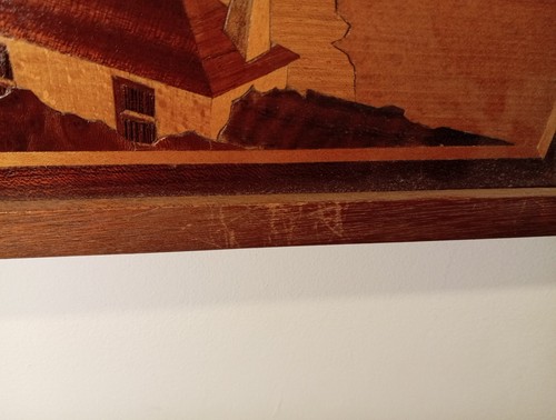 Par de paneles de marquetería 12 X14 arte de recuerdo placa de pared arte en madera marquetería vintage - Imagen 8 de 24