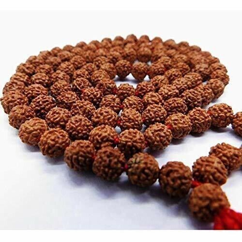 Rudraksha 5 Mukhi Face Rudraksh Mala 10mm 108 Beads Certified Energised Original - Picture 2 of 9