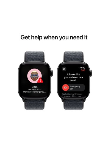 Apple Watch Series 10 42mm GPS Jet Black Case w Ink Sport Loop MWWG3LW/A Flawles - Zdjęcie 6 z 15