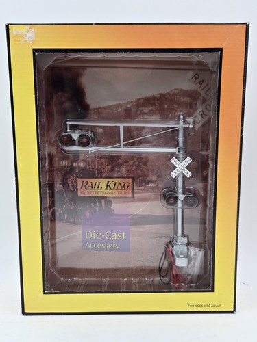 MTH 30-11006 Modern Operating RR Railroad Crossing Signal Lights - NEW - O Gauge - Picture 1 of 15