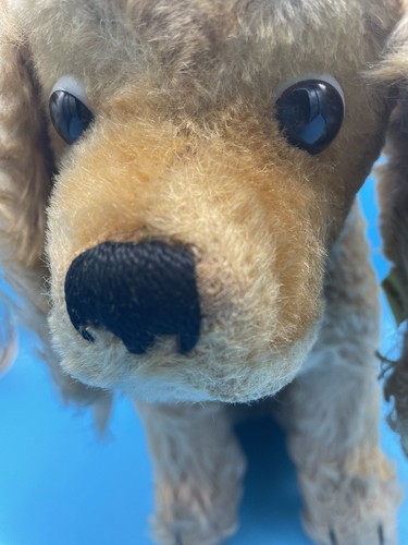 VINTAGE STEIFF SITTING COCKER SPANIEL CANE 10” testa girevole usura pesante LEGGI - Foto 10 di 23
