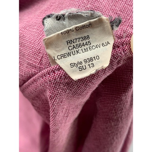 J. Camisa Oxford CREW Para Hombre Roja Texturizada Ajustada Manga Larga Abotonada Talla XL - Imagen 12 de 12