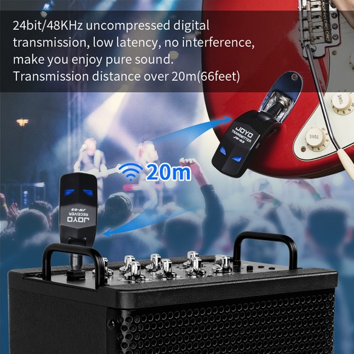 Sistema de Guitarra Inalámbrico JOYO 2.4Ghz con 4 Canales Transmisor Inalámbrico Rec (OP) - Imagen 7 de 11