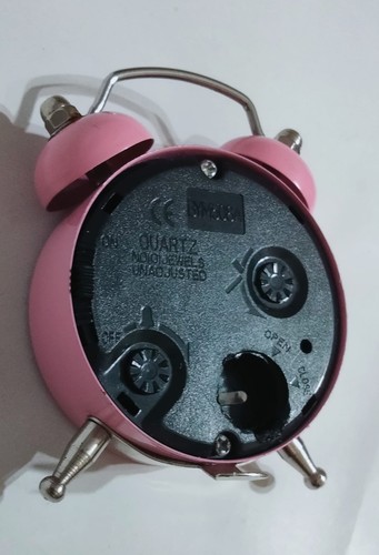 ⏰ Pink Mini Twin Bell Alarm Clock Loud Quartz Bedside Desk Travel Cute Gift - Picture 8 of 10