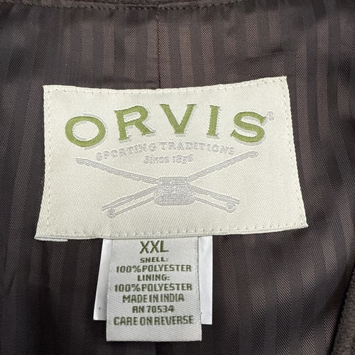 ORVIS 100% Poly Herringbone Tweed Vest Button Belted Western Waistcoat Men's L - Picture 2 of 15