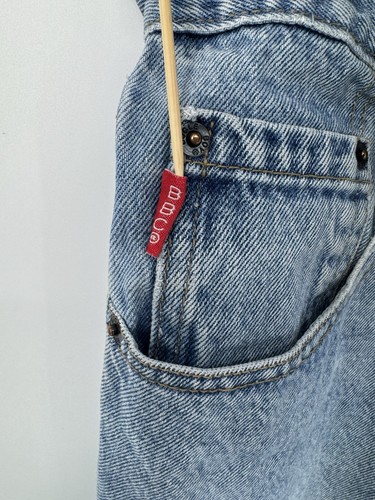Vintage 90s Bugle Boy 705 Jeans 38x32 Blue Regular Straight Distressed Grunge - Picture 3 of 11