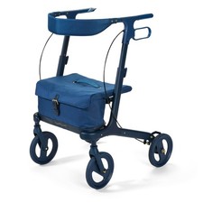 Sharper Image Rolling Walker Adjustable Folding w/ Seat Basket  Brakes