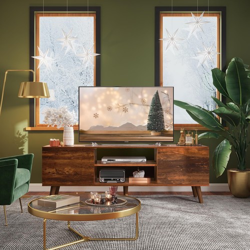 TV Stand for 55 60 inch TV, Mid Century Modern TV Console, Entertainment Cent... - Picture 2 of 9
