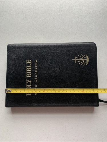 RARE NKJV HOLY BIBLE With Apocrypha 1972 Thomas Nelson Black Leather - Picture 17 of 18