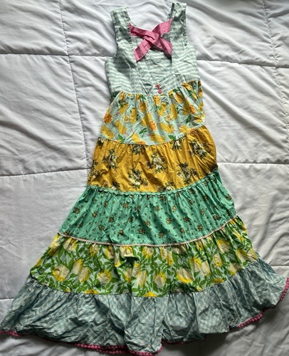Matilda Jane Sweet Trip Maxi Dress Size 8 Girls Lemons Spring - Picture 7 of 8