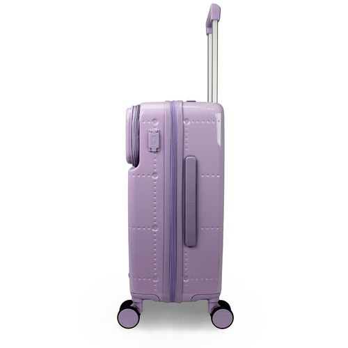 World Traveler Dejuno Avery Smart 20" Carry-On Luggage with USB Ports - Lavender - Picture 4 of 8