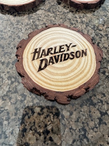 Harley Davidson Motorräder Kiefernholz Untersetzer 4er Set Lasergravur - Bild 5 von 7