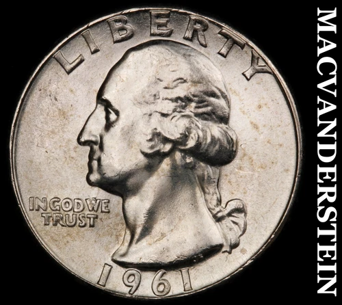 1961 Washington Quarter- Silver- Choice Gem Brilliant Unc Luster #J1655