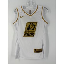 Nike Phoenix Suns NBA Basketball Jersey Devin Booker 1 White Gold Swingman S