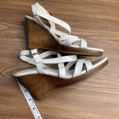 Enzo Angiolini Women's White Strappy Wedge Sandals Size 7.5 - Picture 7 of 7