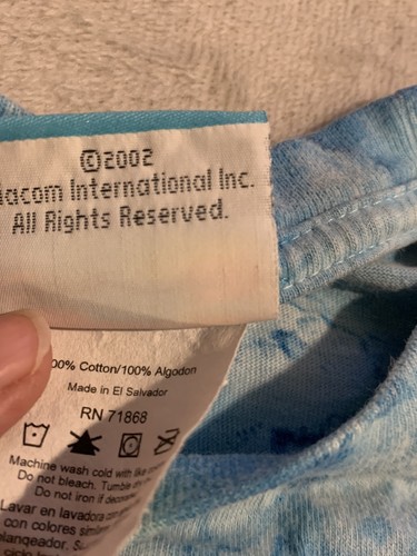 Nickelodeon SpongeBob SquarePants Blue Tie Dyed T Shirt Kids Medium Vintage 2002 - Picture 3 of 6