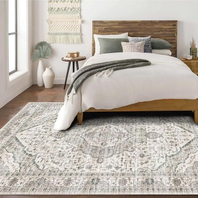Boho 6x9 Area Rug Vintage Rugs for Living Room, Washable Rugs Non Slip Large ...