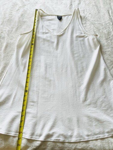 EILEEN FISHER Size XL Women White Washable Stretch Crepe Long Tunic A-Line Top - Picture 12 of 15
