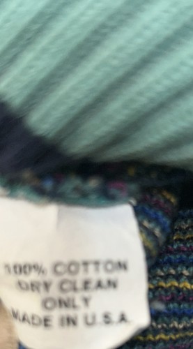 Vintage Cotton Made In USA Golf Sweater, Green, All Over Graphic, No Size Tag** - Picture 4 of 6