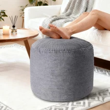 Pouf Ottoman Foot Rest, Comfortable & Soft, Round Footstool Ottoman for Livin...