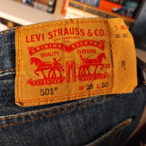 Levi 501 Button Fly Blue Jeans Größe 28x30 - Bild 5 von 7