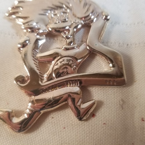 Vintage Weihnachten Weihnachtsmann Rentier Holz Silber Ding 2 Ornamente - Bild 4 von 5