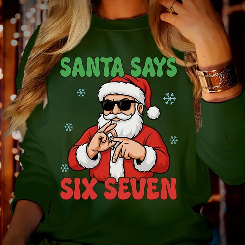 Santa Says Six Seven 67 Meme Weihnachtspullover lustig Xmas Ugly Sweater Geschenk S-X59 - Bild 8 von 12