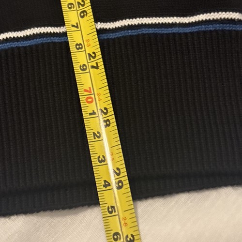 Lacoste Knit Denvanlay Sweater Men SZ 8 3X V Neck Black Blue White Striped - Picture 9 of 14