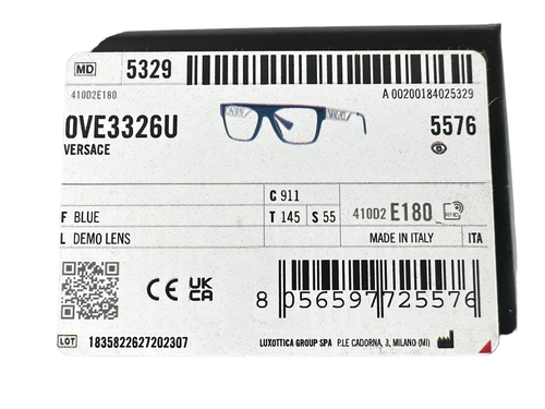Versace NOWE Niebieskie Retro Flat Top Ramki Srebrne Męskie 55-19-145 Okulary VE3326U - Zdjęcie 11 z 12