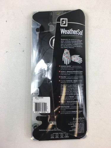 FootJoy WeatherSof Black Mens Golf Glove Size Small Regular Left (c) - Picture 2 of 4