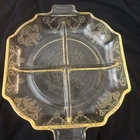 Yellow Depression Glass 4 Section Relish Dish. Great Serving Dish.