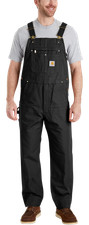 Carhartt Heavyweight Cotton Duck Bib Overalls for Men - Black - 32x32