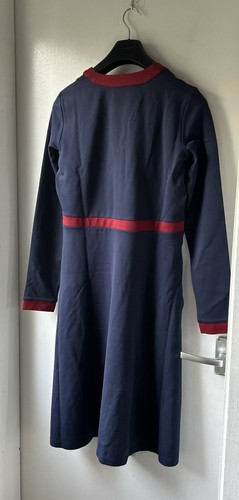 VESTIDO PONTE MUJER CREWWEAR COMPANY AZUL MARINO/ROJO TALLA 10 - Imagen 15 de 18
