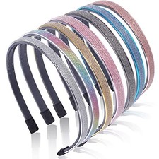 Rhinestone Headband for Women Girls 7Pcs Bling Sparkly 7Pcs Light colors