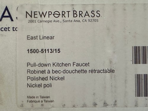 Newport Brass 1500-5113/15 East Linear Pull-Down Kitchen Faucet, Polished Nickel - Picture 5 of 14