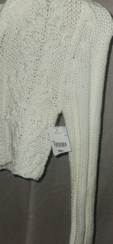 NWT Arizona Jean Super Cute Huge Zipper Knitted Hoodie Size Small Cropped Mid - Picture 4 of 7