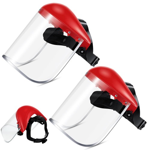 Amylove 2 Stück Sicherheits-Gesichtsschutzmaske Full Impact klar rot, 
