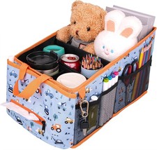 Car Seat Organizer-Passenger Seat Organizer, Collapsible-Car light blue